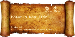Matuska Kamilló névjegykártya